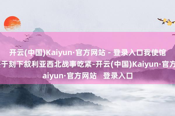 开云(中国)Kaiyun·官方网站 - 登录入口我使馆发布垂危辅导鉴于刻下叙利亚西北战事吃紧-开云(中国)Kaiyun·官方网站   登录入口
