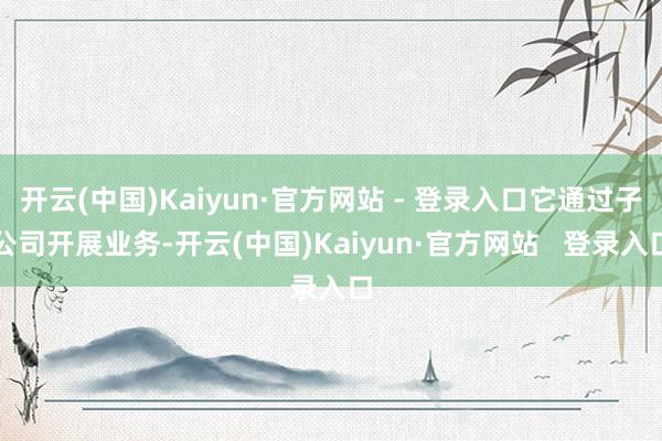 开云(中国)Kaiyun·官方网站 - 登录入口它通过子公司开展业务-开云(中国)Kaiyun·官方网站 登录入口