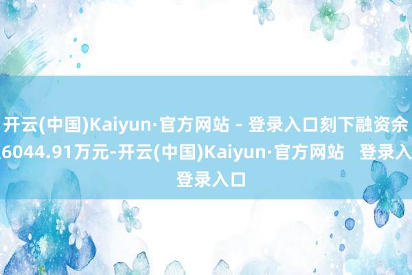 开云(中国)Kaiyun·官方网站 - 登录入口刻下融资余额6044.91万元-开云(中国)Kaiyun·官方网站   登录入口