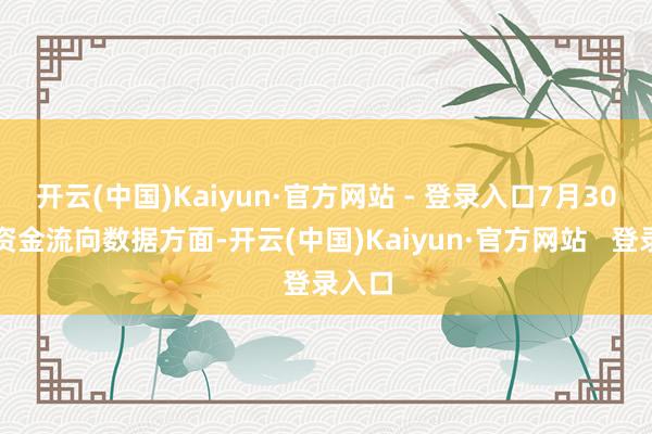 开云(中国)Kaiyun·官方网站 - 登录入口7月30日的资金流向数据方面-开云(中国)Kaiyun·官方网站   登录入口